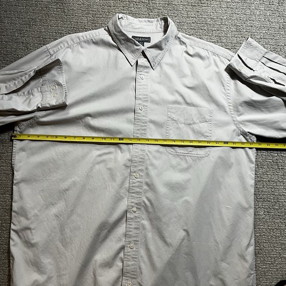 Croft & Barrow Men's XLT Beige Long‎ Sleeve Button Down Shirt 100% Cotton - Picture 8 of 9
